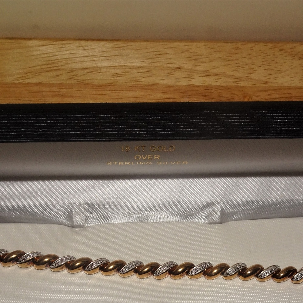 Gold Over Sterling R 925 Rope Bracelet